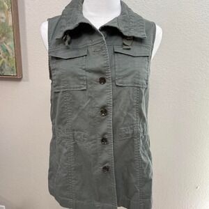 Talbots Utility Vest –‎ Olive Green, Petite Small